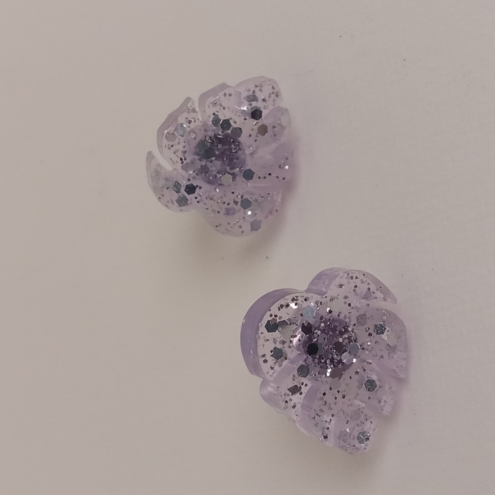5/$25 Handcrafted Lavender Glitter Earrings - Picture 4 of 4